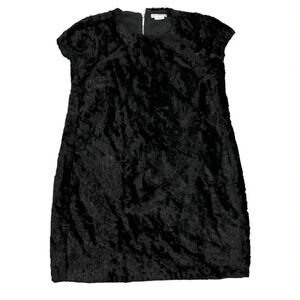 Cooperative Black Faux Fur Mini Tunic Dress S